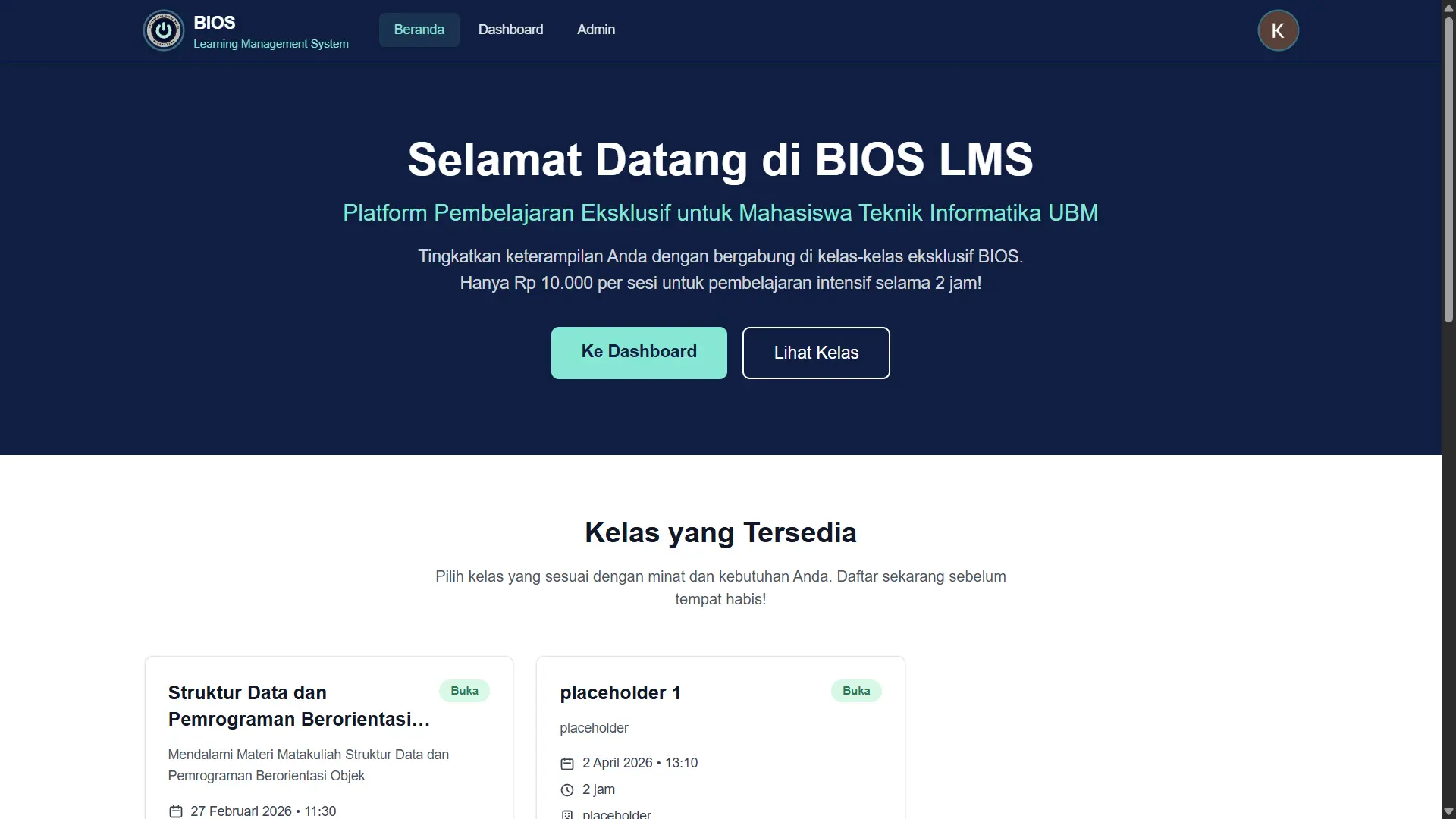 Kelas BIOS screenshot 1